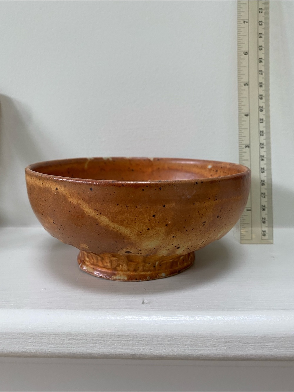 Handcrafted Terracotta Glazed Decorative Bowl - Orange Brown